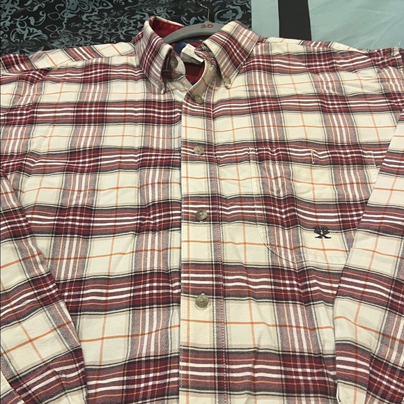 Wrangler TWENTY X MENS Red and White Plaid Casual Shirt, nice, size large - Picture 8 of 8
